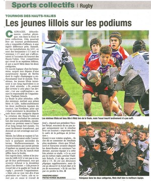 Edition papier - M13 et M15 du Rugby Club Metz Moselle au 7ième tournoi des Hauts-Valies de Lille